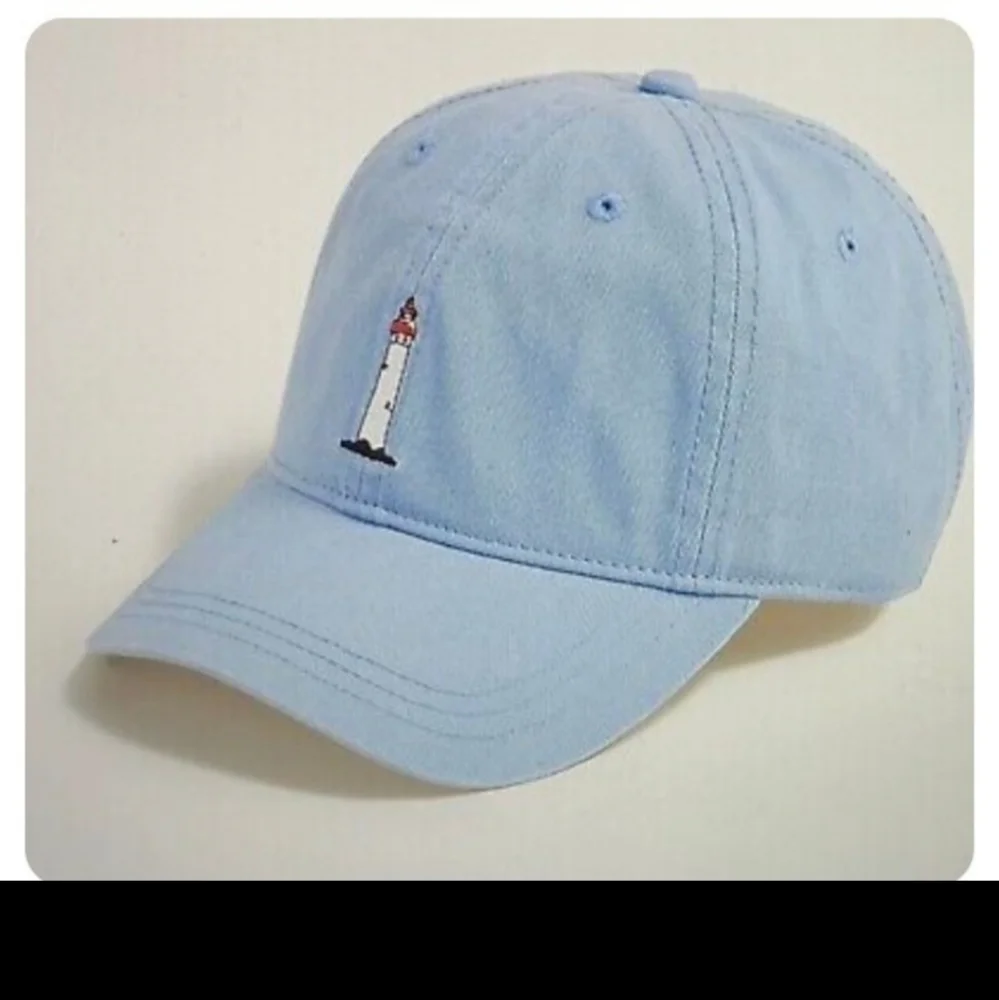 J.Crew Lighthouse Baseball Cap Hat Washed Organic Cotton Blue AW655 Adult BNWT